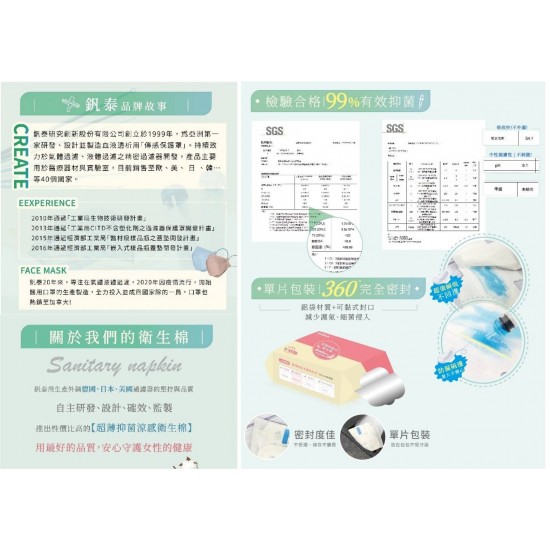 釩泰超薄抑菌涼感衛生棉 護墊 日用衛生棉 夜用吸收快透氣 護墊 痔瘡衛生棉 抑菌衛生棉 超涼感衛生棉  超瞬吸 護墊型