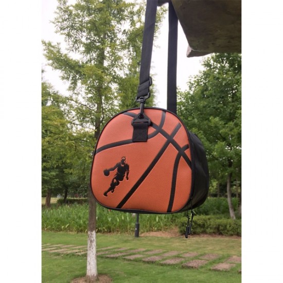 籃球專用收納袋 大容量牛津布 皮革籃球袋 籃球袋 籃球包 籃球收納袋 防水籃球袋 圓形籃球包 單肩手提籃球包當個灌籃高手